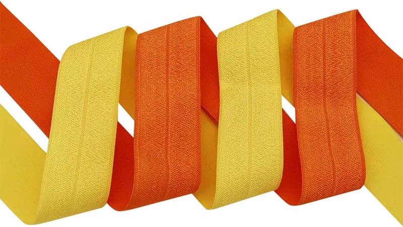 FAYADA Fold Over Elastic,5/8" Foldover FOE Trim Elastic Ribbon,Stretch FOE Band for Hair Ties Headbands Sewing Craft -5 Yards (Orange) - Image 5